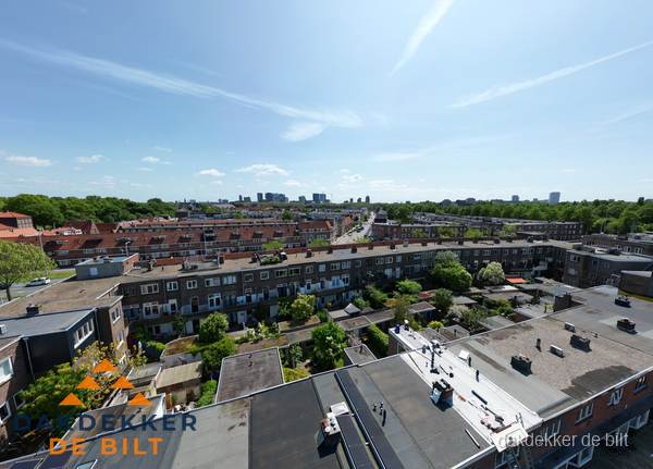Luchtfoto van daken en dakgoten in De Bilt